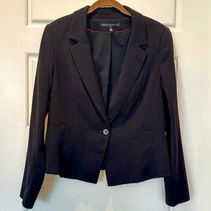 White House Black Market Peplum Blazer- Black - Size 14